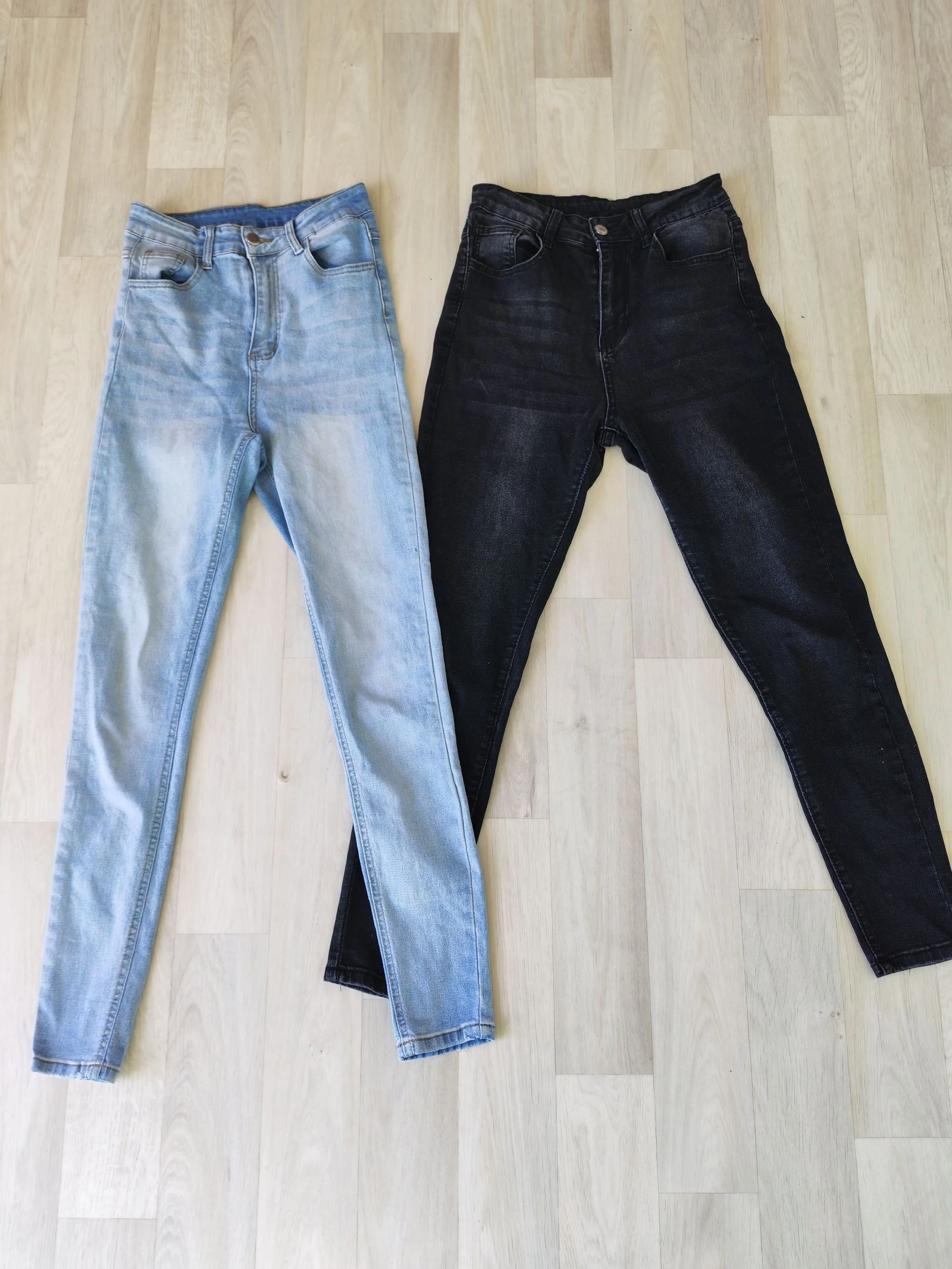 Lot 2 jeans slim taille haute 